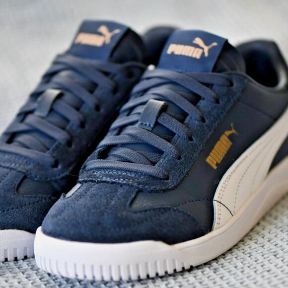 PRE-0WNED Size: 5 Big Kid/6.5 Women | Puma Club 5v5 Sneaker | Club Navy/White - Picture 7 of 12